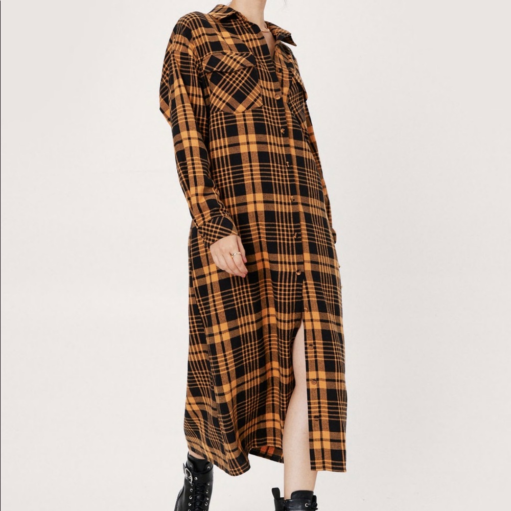 Plaid shirt dress